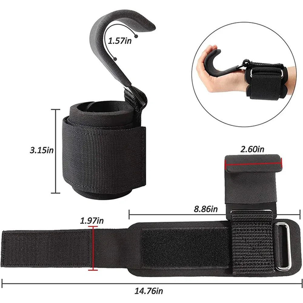 Weight Lifting Hooks with Wrist Straps EnjoyingLeb Online