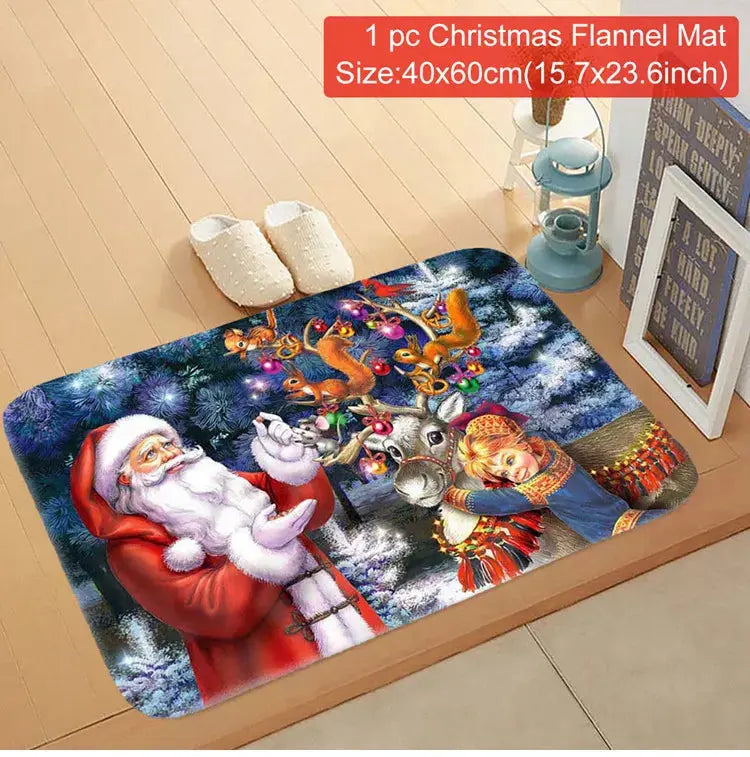 Christmas Door Mat Santa Claus Outdoor Carpet Merry Christmas Decorations For Home 2025 Navidad Xmas Ornament New Year 2026 EnjoyingLeb Online