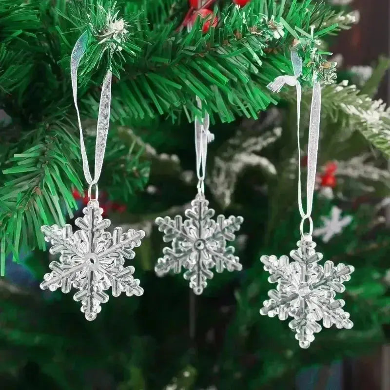 Crystal Clear Snowflake Hanging Ornaments Christmas Tree Pendants Icicle Decorations for DIY Xmas Wedding Party Ornament EnjoyingLeb Online