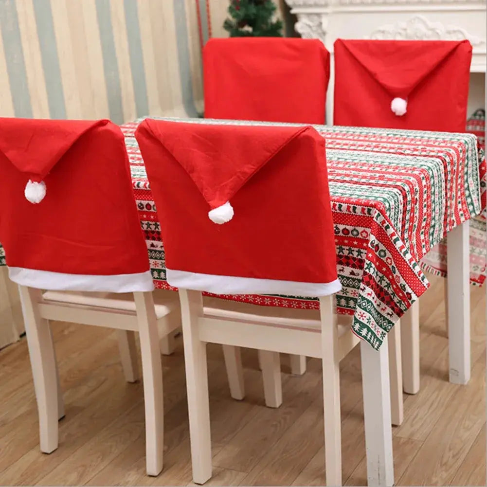 2/4/6PCS Santa Hat Chair Cover Christmas Table Decoration Santa Hat Home Decoration Christmas Gifts EnjoyingLeb Online