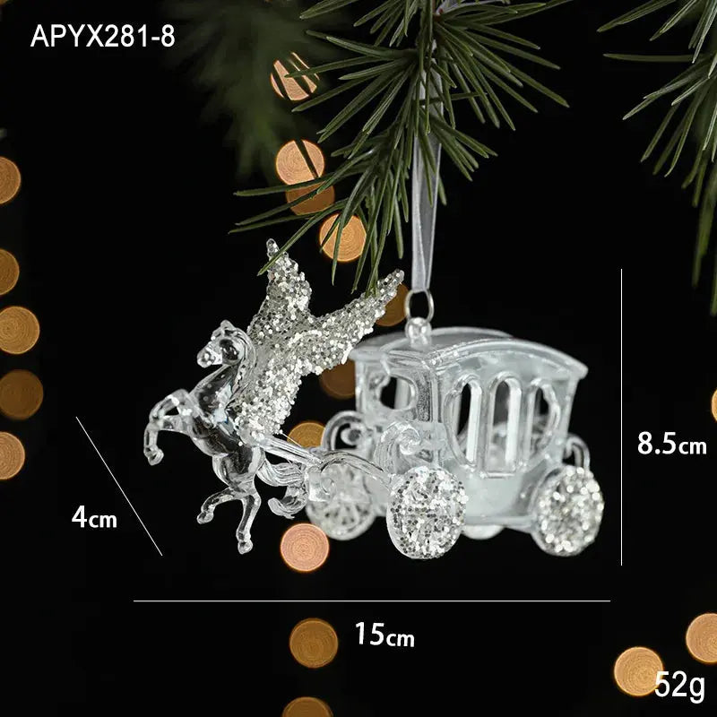 Christmas Decoration Crystal Acrylic Snowflake Reindeer Christmas Tree Hanging Pendant Christmas Atmosphere Home Decoration EnjoyingLeb Online