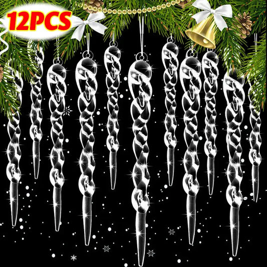 Crystal Clear Snowflake Hanging Ornaments Christmas Tree Pendants Icicle Decorations for DIY Xmas Wedding Party Ornament EnjoyingLeb Online