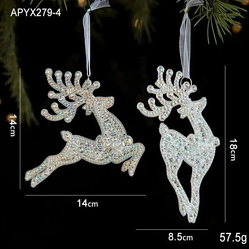 Christmas Decoration Crystal Acrylic Snowflake Reindeer Christmas Tree Hanging Pendant Christmas Atmosphere Home Decoration EnjoyingLeb Online