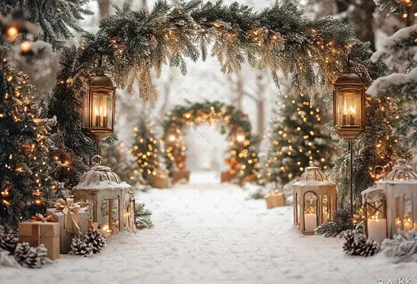 Mehofond Photography Background Winter Christmas Forest Glitter Arch Door Xmas Kids Family Portrait Decor Backdrop Photo Studio EnjoyingLeb Online