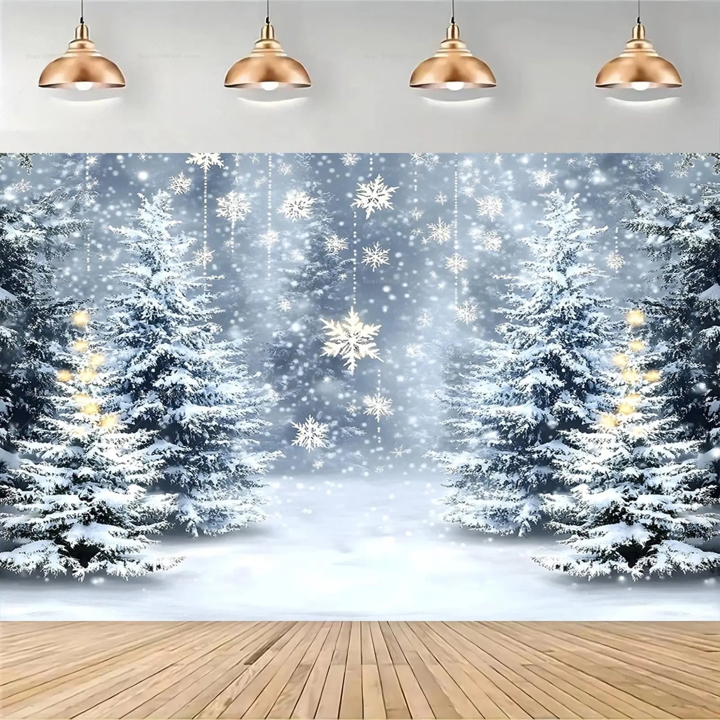 Winter Wonderland Christmas Backdrops Xmas Holidays Party Decor Photography Background Baby Shower Banner Photo Booth Props EnjoyingLeb Online