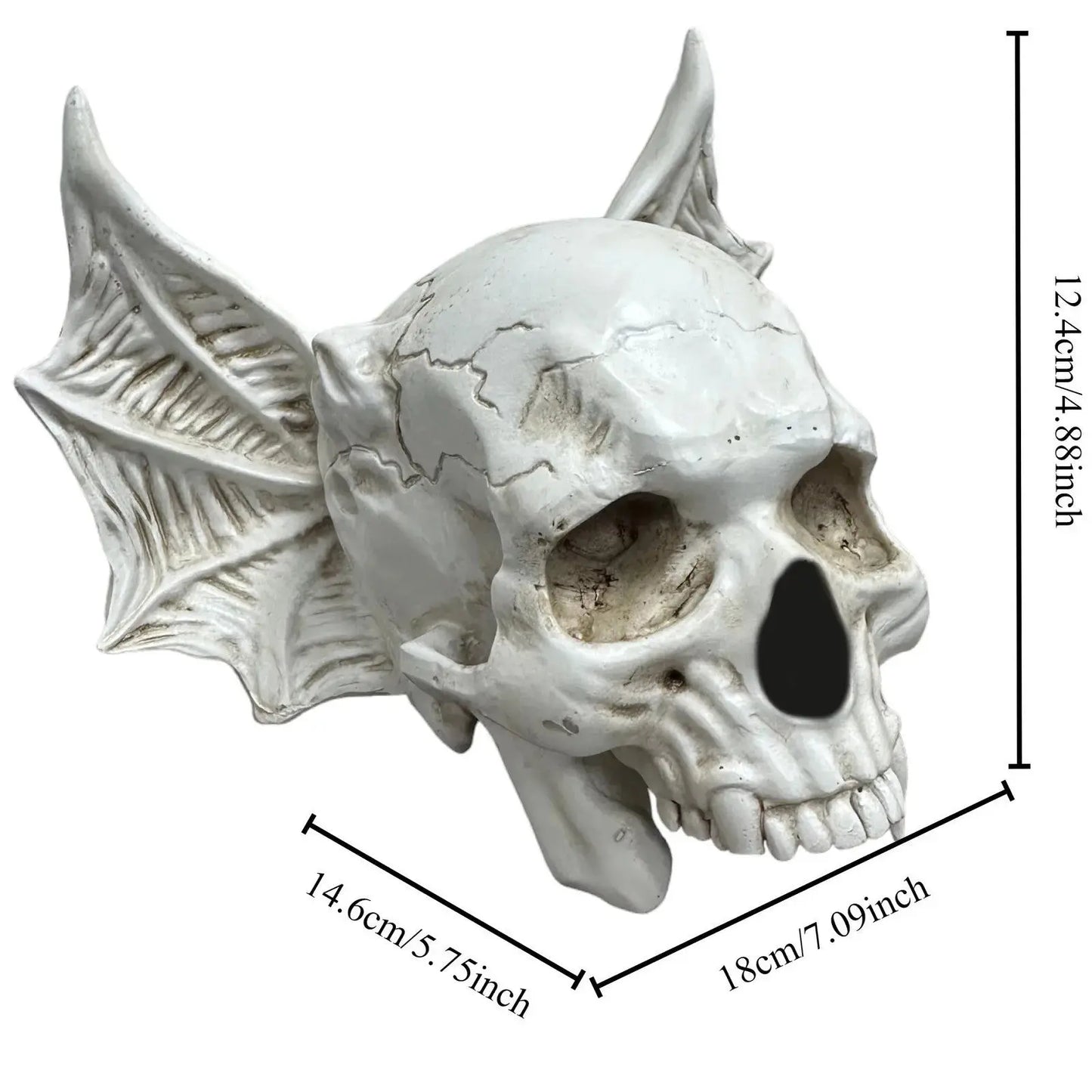 Halloween Bat Skull Decor Spooky Gothic Home Decoration Unique Resin Handmade Craft Creepy Party Supplies Scary Shelf Display EnjoyingLeb Online