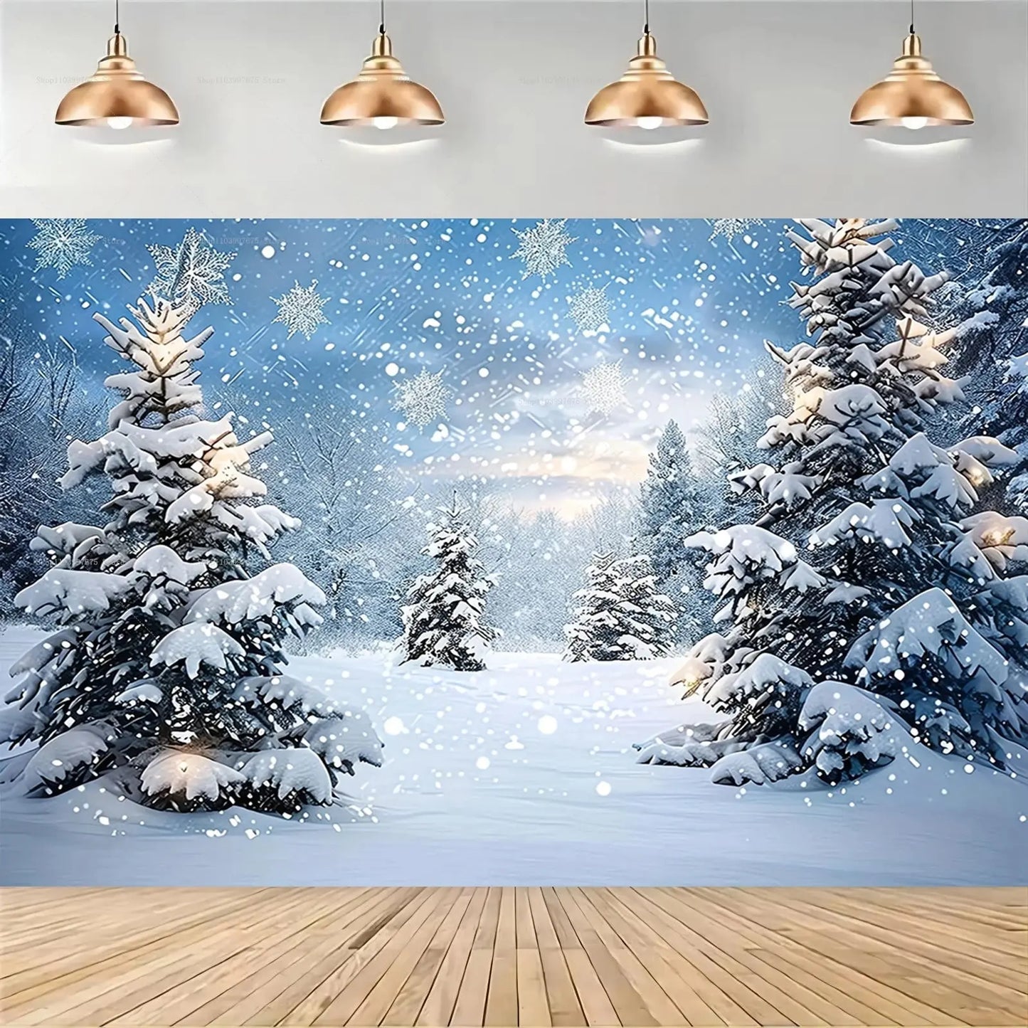 Winter Wonderland Christmas Backdrops Xmas Holidays Party Decor Photography Background Baby Shower Banner Photo Booth Props EnjoyingLeb Online