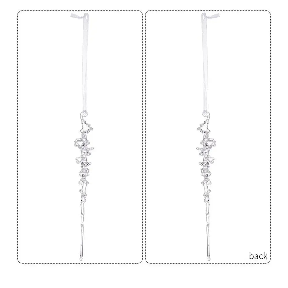 5Pcs Simulated Acrylic Icicle Ornaments Realistic Frosted Ice Shape Xmas Tree Winter Party Hanging Decor DIY Craft Pendant EnjoyingLeb Online