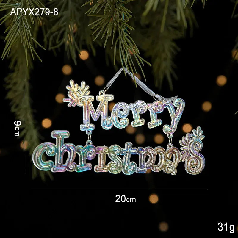 Christmas Decoration Crystal Acrylic Snowflake Reindeer Christmas Tree Hanging Pendant Christmas Atmosphere Home Decoration EnjoyingLeb Online