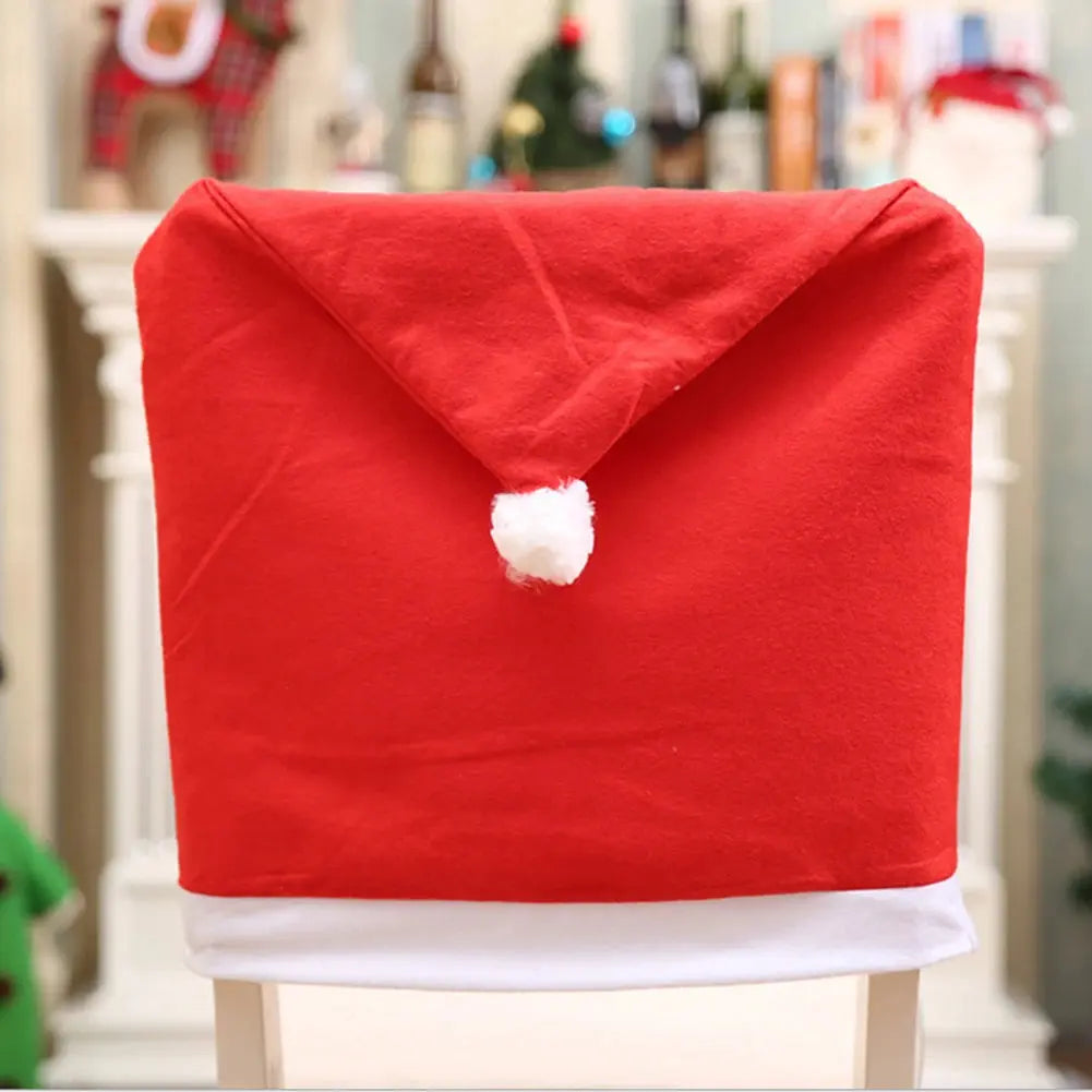 2/4/6PCS Santa Hat Chair Cover Christmas Table Decoration Santa Hat Home Decoration Christmas Gifts EnjoyingLeb Online