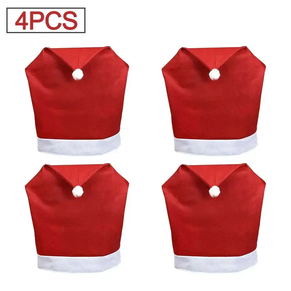 2/4/6PCS Santa Hat Chair Cover Christmas Table Decoration Santa Hat Home Decoration Christmas Gifts EnjoyingLeb Online