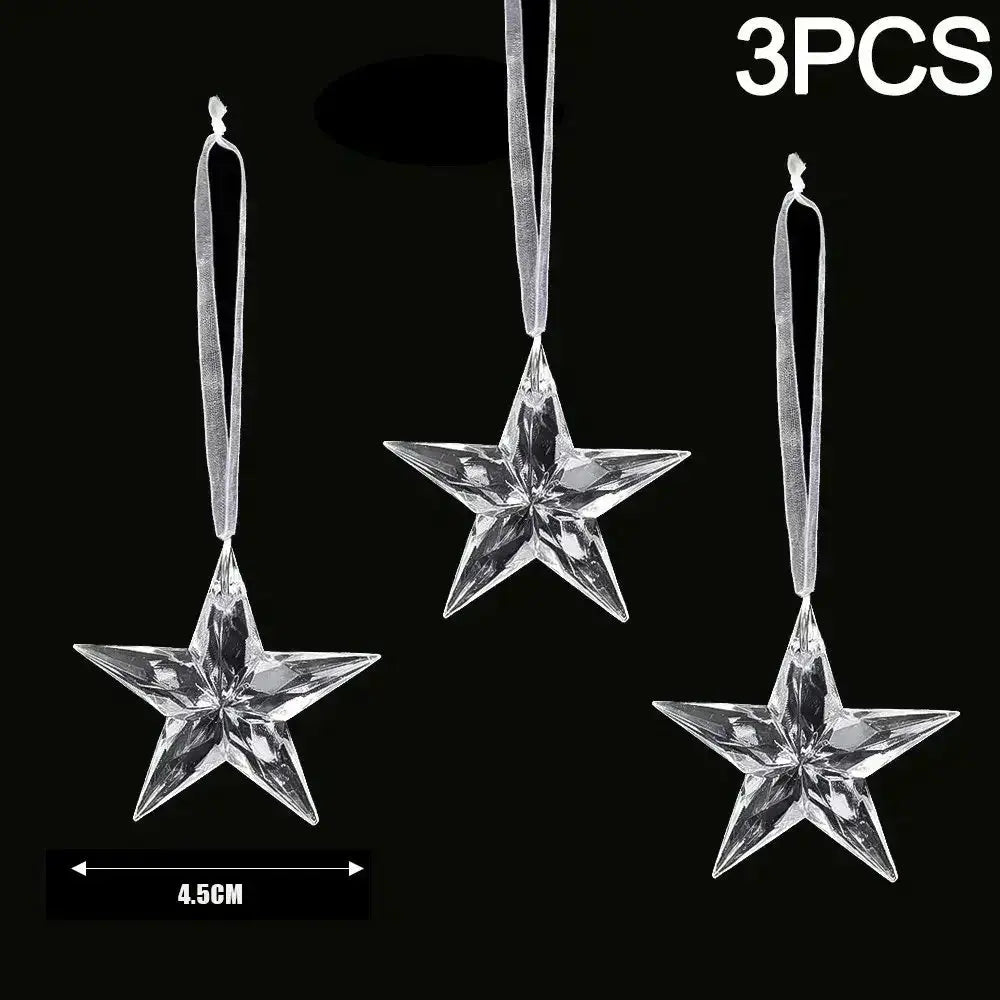 Crystal Clear Snowflake Hanging Ornaments Christmas Tree Pendants Icicle Decorations for DIY Xmas Wedding Party Ornament EnjoyingLeb Online
