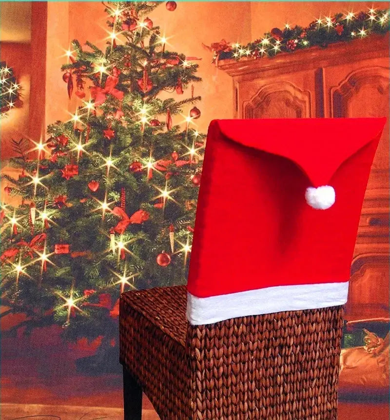 2/4/6PCS Santa Hat Chair Cover Christmas Table Decoration Santa Hat Home Decoration Christmas Gifts EnjoyingLeb Online