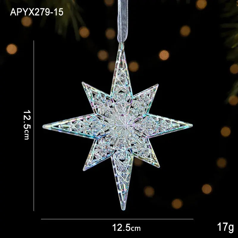Christmas Decoration Crystal Acrylic Snowflake Reindeer Christmas Tree Hanging Pendant Christmas Atmosphere Home Decoration EnjoyingLeb Online