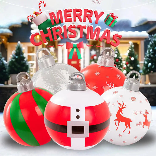 60cm Giant Luminous Inflatable Christmas Ball With No Lights Pvc Outdoor Xmas Decoration Ball Holiday Yard Lawn Porch Decor 2025 EnjoyingLeb Online