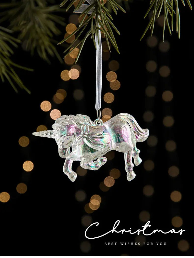 Christmas Decoration Crystal Acrylic Snowflake Reindeer Christmas Tree Hanging Pendant Christmas Atmosphere Home Decoration EnjoyingLeb Online