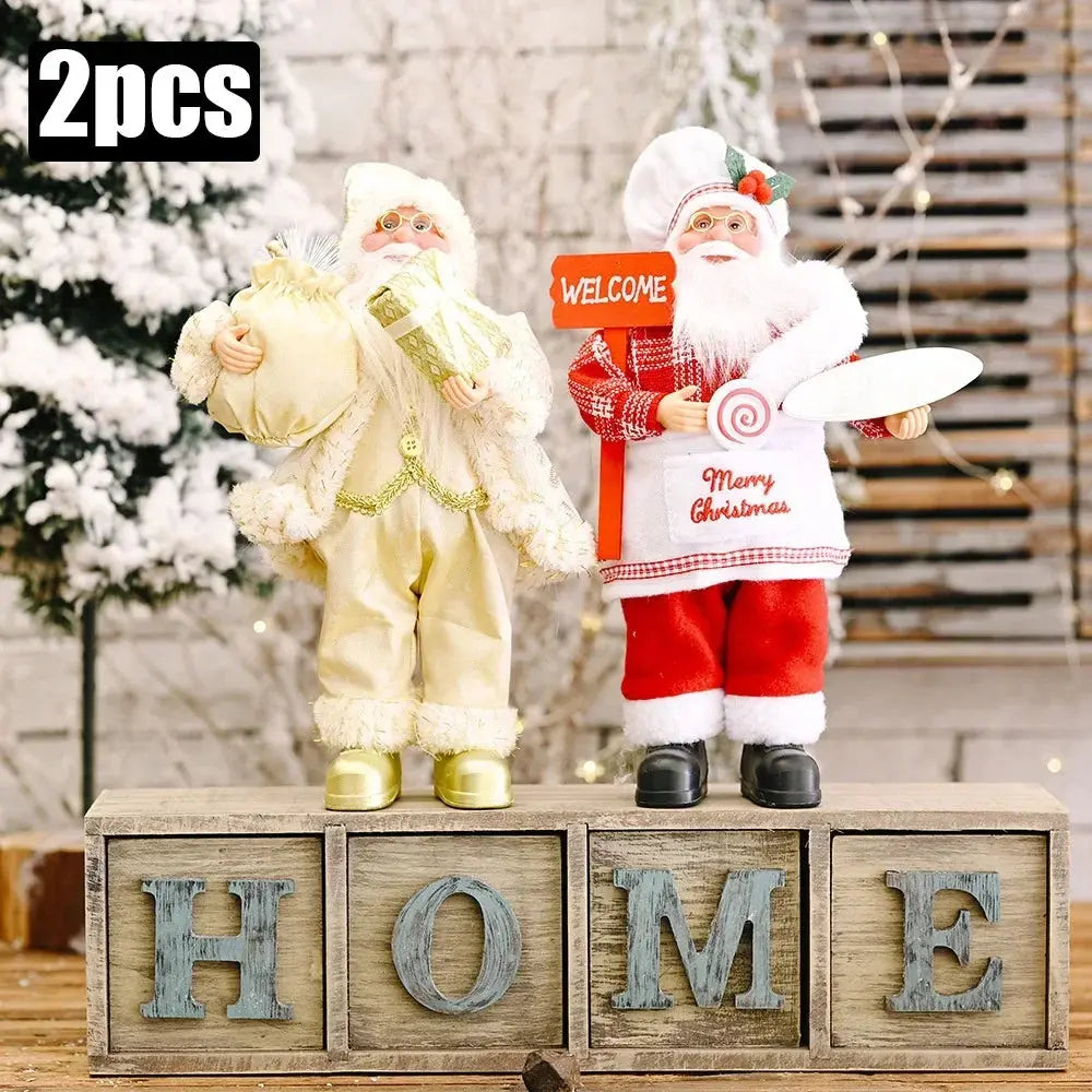 1~4PCS 2025 Christmas Decoration for Home Santa Claus Plush Doll 30cm Navidad Party Decor Xmas Ornaments New Year Gift EnjoyingLeb Online
