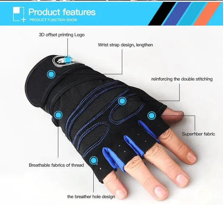 Gym Gloves for Men Women Fitness Weight Lifting Wristband Gloves Body Building Training Sports Exercise Cycling Glove Shockproof EnjoyingLeb Online