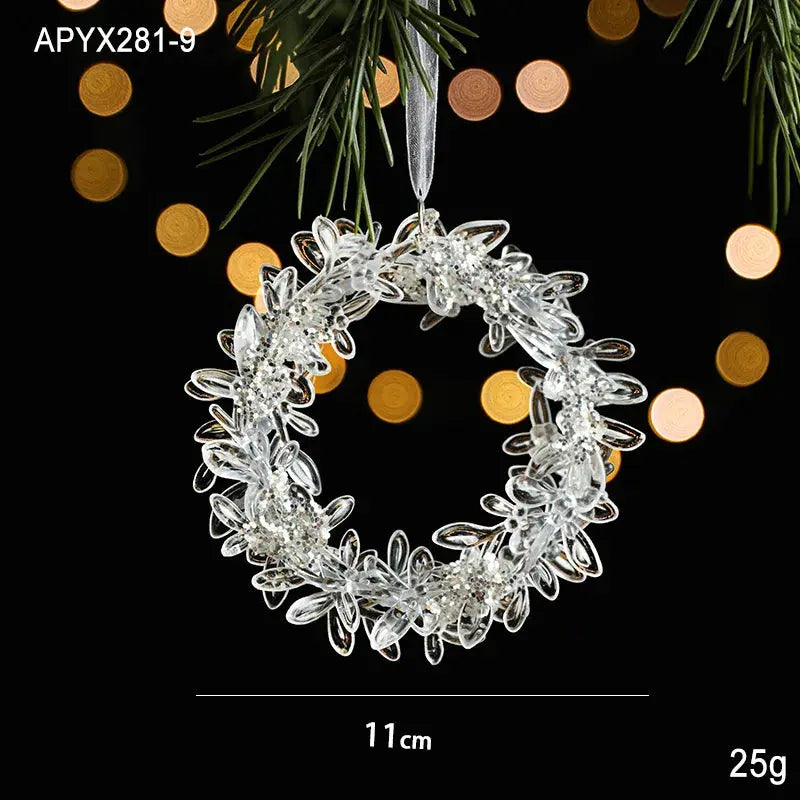 Christmas Decoration Crystal Acrylic Snowflake Reindeer Christmas Tree Hanging Pendant Christmas Atmosphere Home Decoration EnjoyingLeb Online