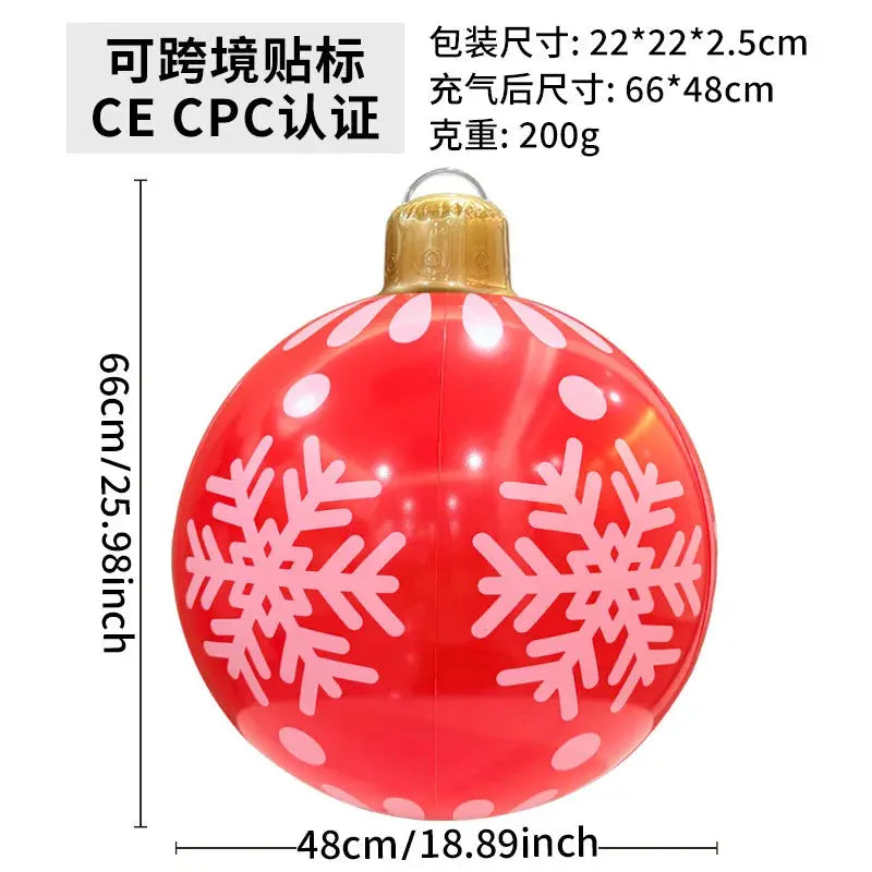 60cm Giant Luminous Inflatable Christmas Ball With No Lights Pvc Outdoor Xmas Decoration Ball Holiday Yard Lawn Porch Decor 2025 EnjoyingLeb Online