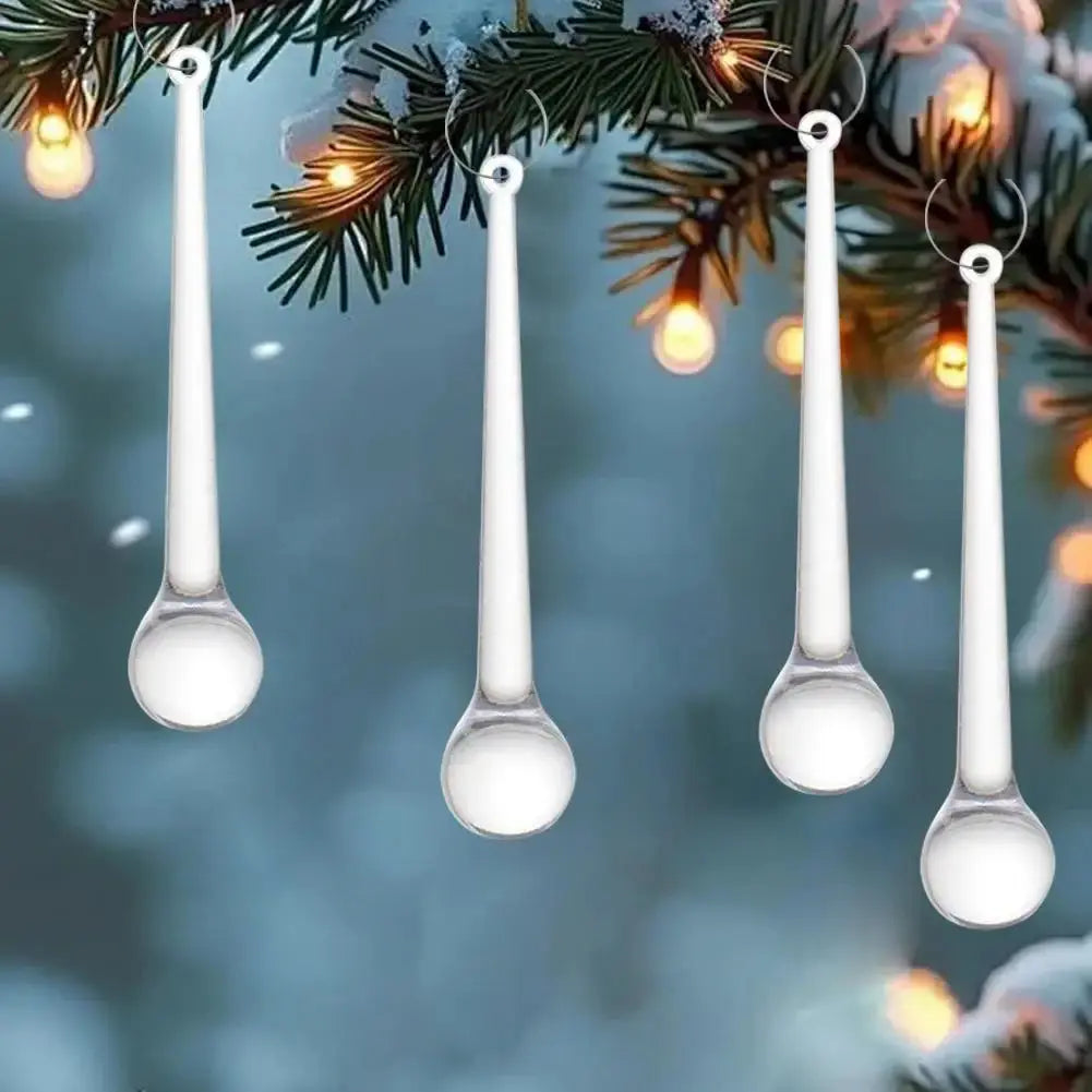 Clear Christmas Teardrop Hanging Ornaments Clear Glass Raindrops Chandelier Pendants DIY Crystal Christmas Tree Hanging Decor EnjoyingLeb Online