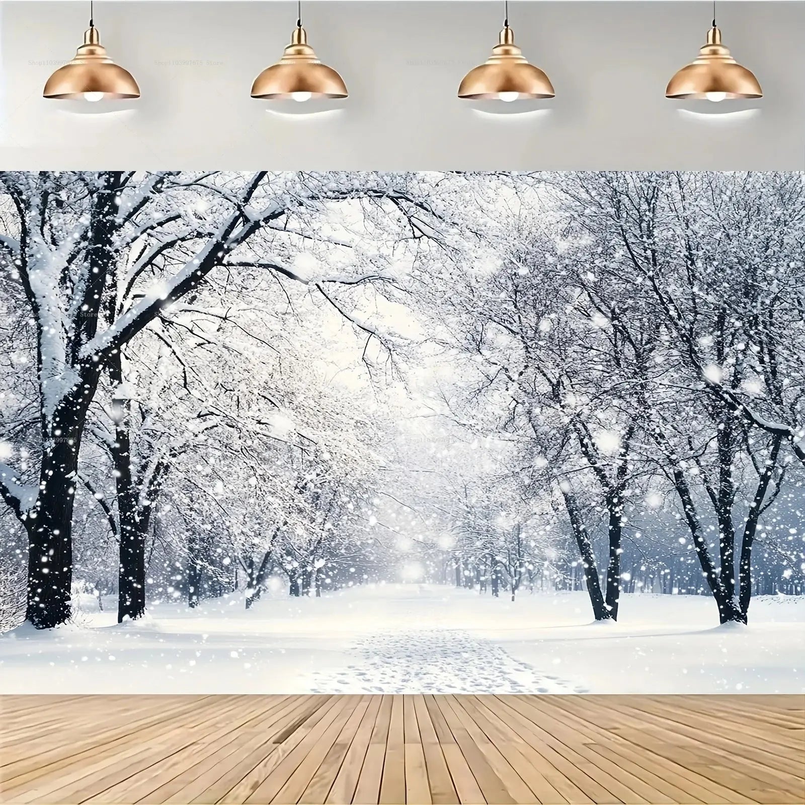 Winter Wonderland Christmas Backdrops Xmas Holidays Party Decor Photography Background Baby Shower Banner Photo Booth Props EnjoyingLeb Online