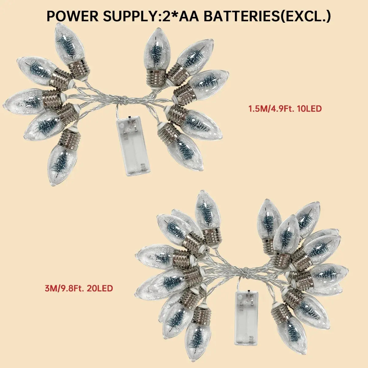 1pc 10/20LED Lights Christmas Tree Pine Needles Snowflake Decoration Wishing Bottle Light String For Home Room Layout Xmas Decor EnjoyingLeb Online