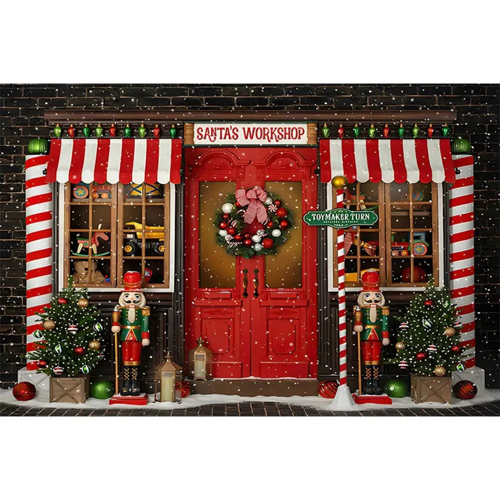 Christmas Tree Backdrop Xmas Fireplace Window Santa Claus Gifts Brick Wall Winter Adult Family Party Baby Photography Background EnjoyingLeb Online