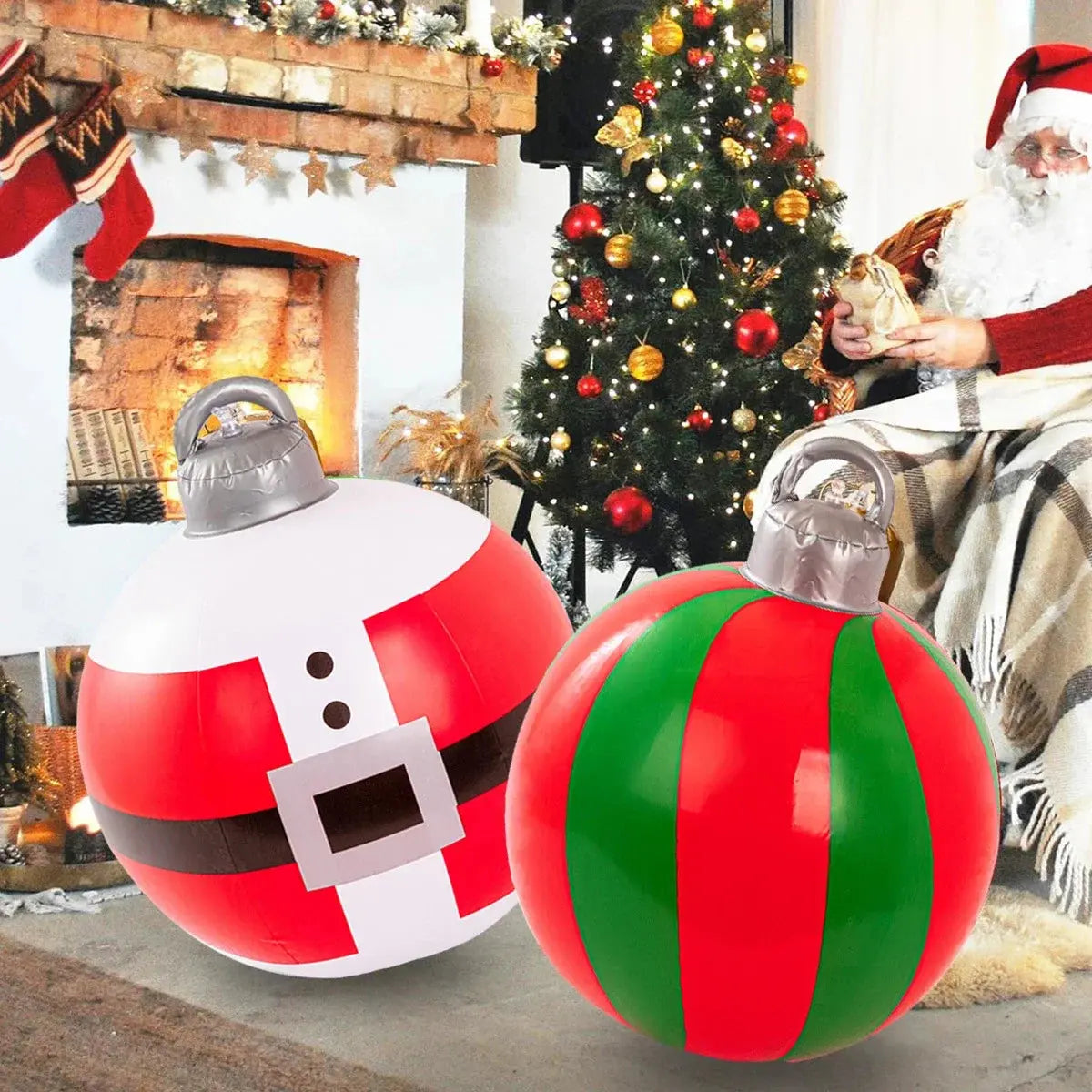 60cm Giant Luminous Inflatable Christmas Ball With No Lights Pvc Outdoor Xmas Decoration Ball Holiday Yard Lawn Porch Decor 2025 EnjoyingLeb Online