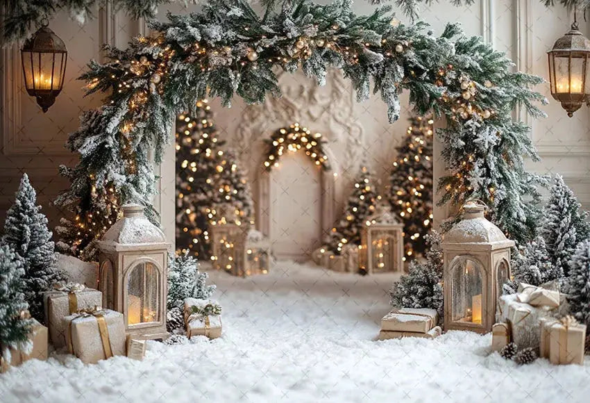 Mehofond Photography Background Winter Christmas Forest Glitter Arch Door Xmas Kids Family Portrait Decor Backdrop Photo Studio EnjoyingLeb Online
