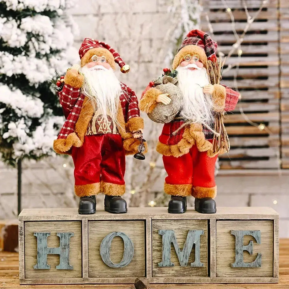 1~4PCS 2025 Christmas Decoration for Home Santa Claus Plush Doll 30cm Navidad Party Decor Xmas Ornaments New Year Gift EnjoyingLeb Online