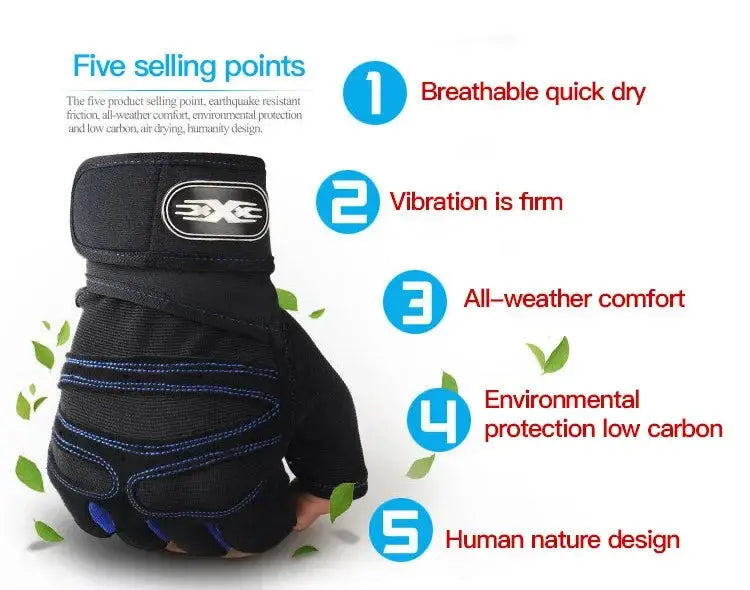 Gym Gloves for Men Women Fitness Weight Lifting Wristband Gloves Body Building Training Sports Exercise Cycling Glove Shockproof EnjoyingLeb Online