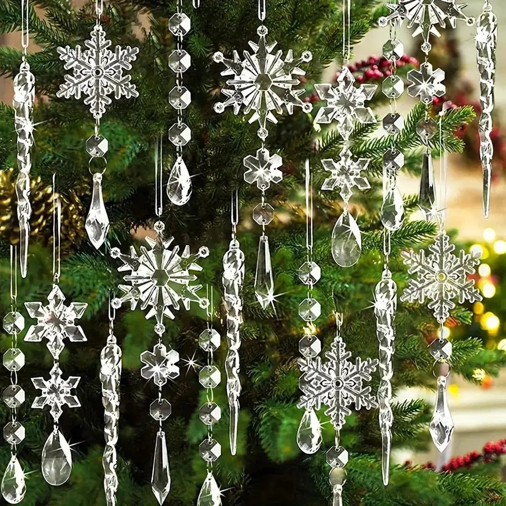 3/5/18pcs Crystal Christmas Tree Ornaments - New Year, Winter Party Decorations, Festive Tree Decorations, Best for Christmas EnjoyingLeb Online