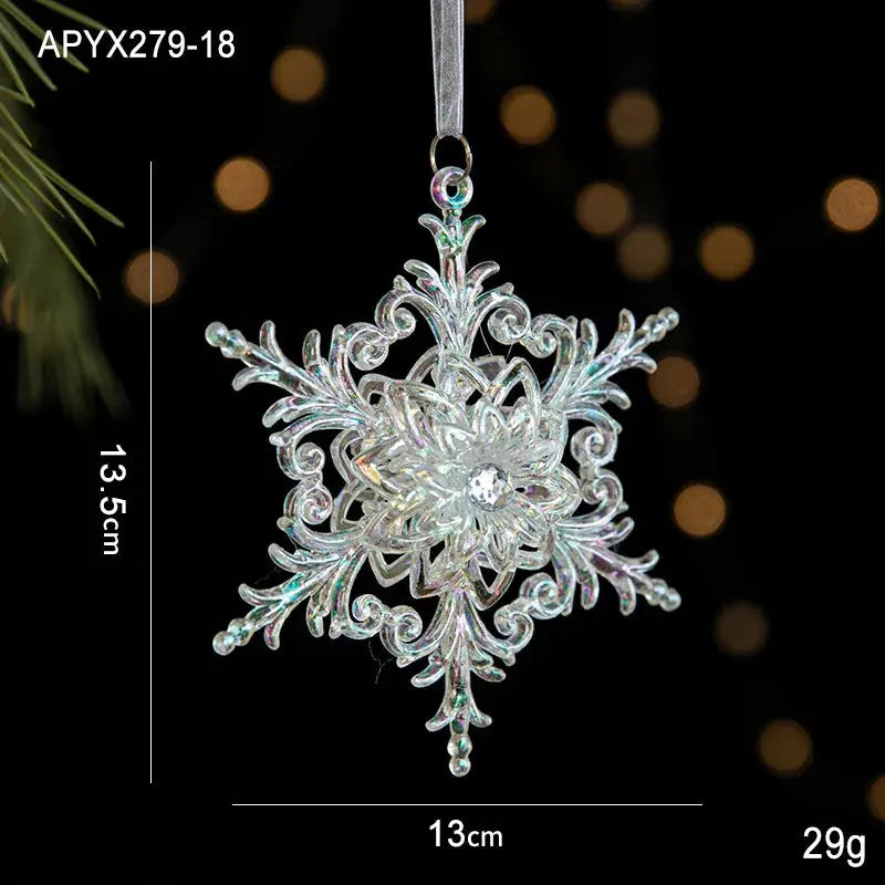 Christmas Decoration Crystal Acrylic Snowflake Reindeer Christmas Tree Hanging Pendant Christmas Atmosphere Home Decoration EnjoyingLeb Online