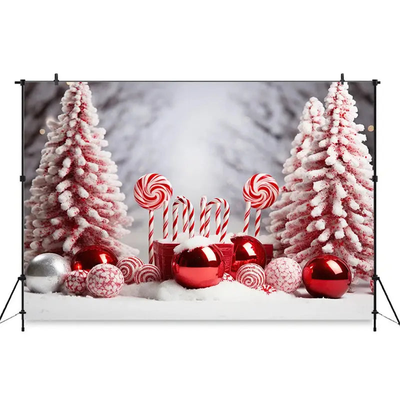 Christmas Red Candy Background For Photography Baby Xmas Tree Newborn Photo Backdrop Winter Girl Kid Birthday Party Decor Studio EnjoyingLeb Online