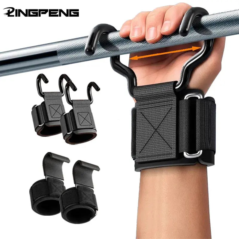 Weight Lifting Hooks Weight Lifting Grips Heavy Duty Pull Up Straps Adjustable Powerlifting Support Hooks Straps for Gym Workout EnjoyingLeb Online