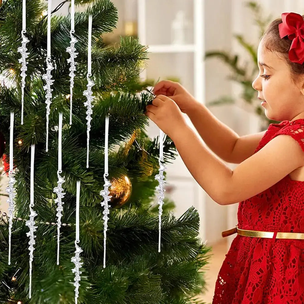 5Pcs Simulated Acrylic Icicle Ornaments Realistic Frosted Ice Shape Xmas Tree Winter Party Hanging Decor DIY Craft Pendant EnjoyingLeb Online