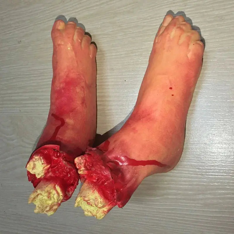 Halloween Props Decorations Horrible Blood Broken Fake Limbs Fingers Legs Arm Feet Latex Tricky Toys For Haunted House Decor EnjoyingLeb Online