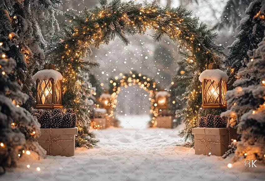 Mehofond Photography Background Winter Christmas Forest Glitter Arch Door Xmas Kids Family Portrait Decor Backdrop Photo Studio EnjoyingLeb Online