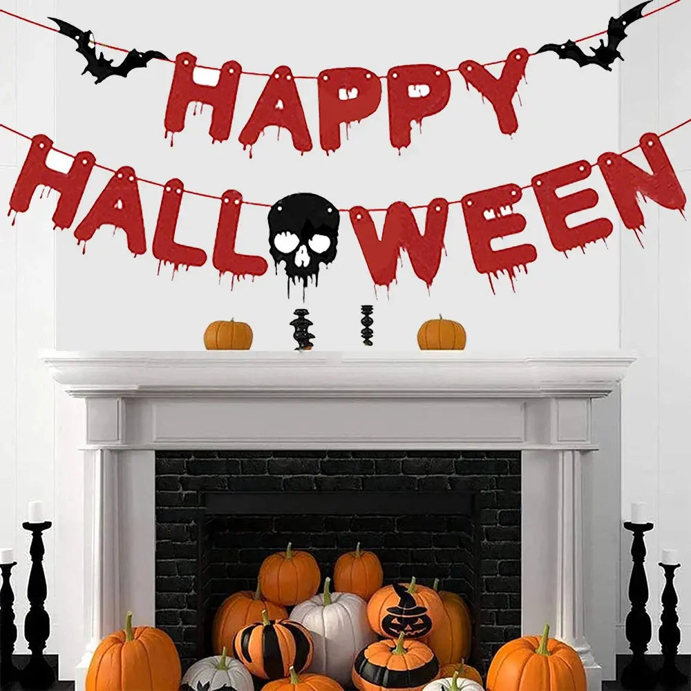 Halloween Party Decoration Happy Halloween Banner Bloody Butcher Knife Killer Tools Paper Garland for Horror Haunted House Decor EnjoyingLeb Online