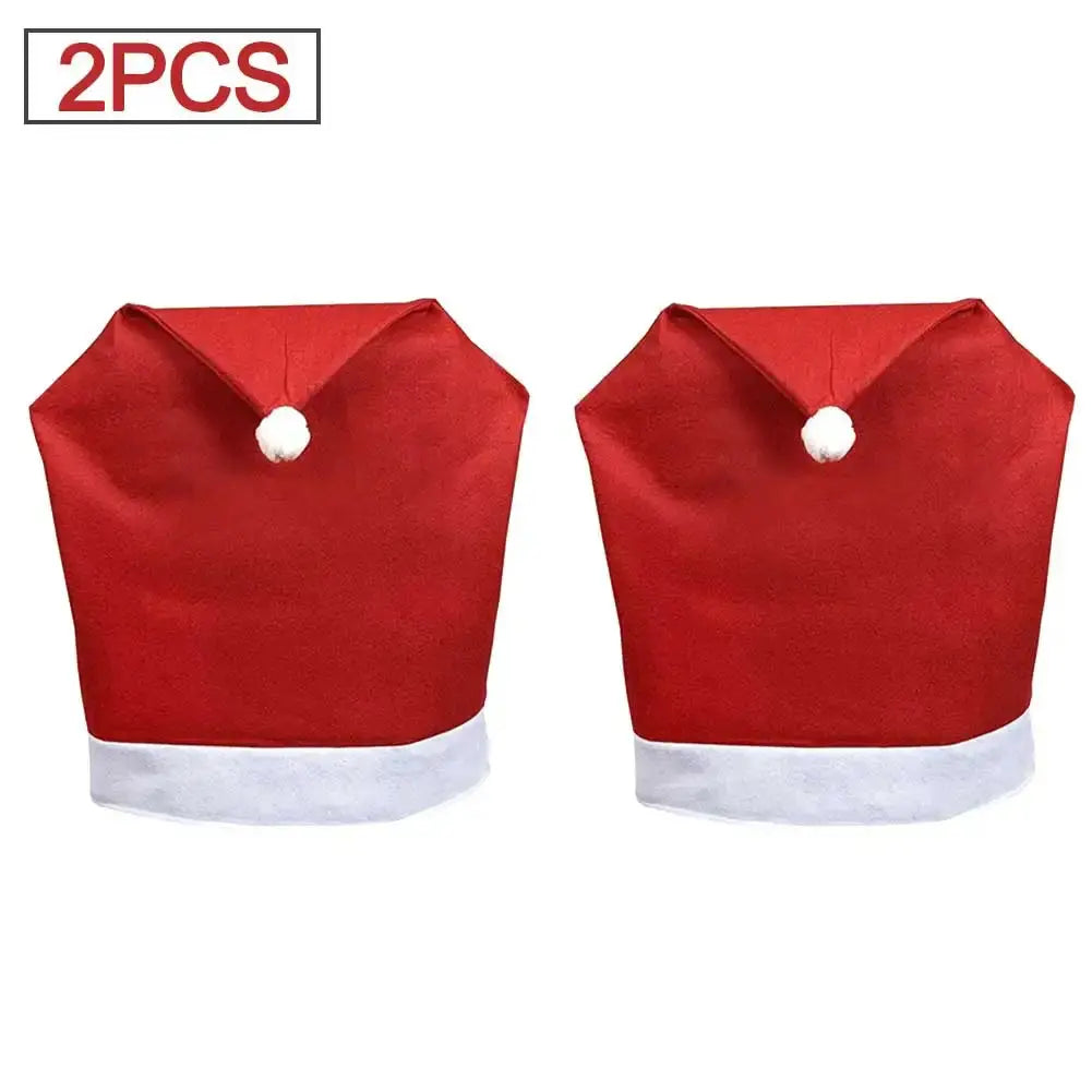 2/4/6PCS Santa Hat Chair Cover Christmas Table Decoration Santa Hat Home Decoration Christmas Gifts EnjoyingLeb Online