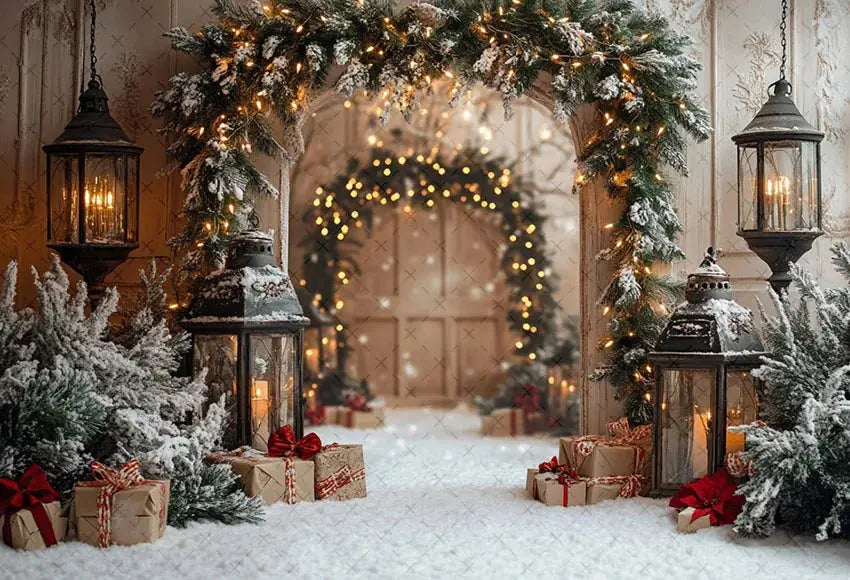 Mehofond Photography Background Winter Christmas Forest Glitter Arch Door Xmas Kids Family Portrait Decor Backdrop Photo Studio EnjoyingLeb Online