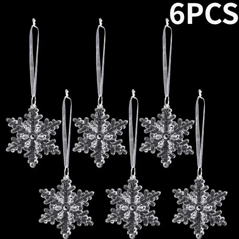 Crystal Clear Snowflake Hanging Ornaments Christmas Tree Pendants Icicle Decorations for DIY Xmas Wedding Party Ornament EnjoyingLeb Online