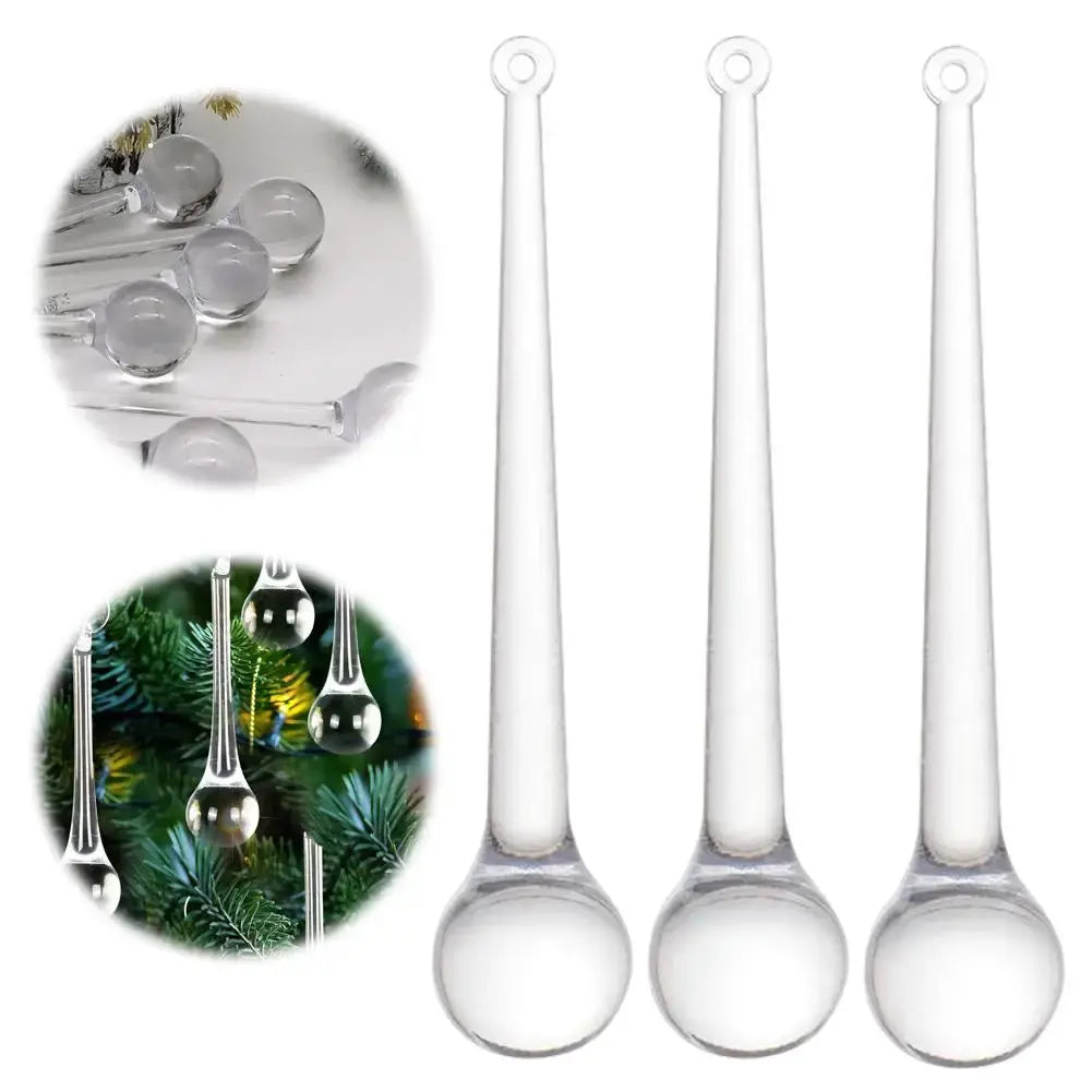 Clear Christmas Teardrop Hanging Ornaments Clear Glass Raindrops Chandelier Pendants DIY Crystal Christmas Tree Hanging Decor EnjoyingLeb Online