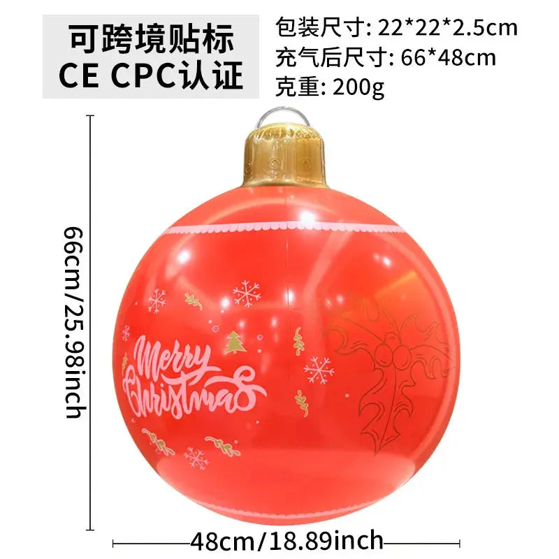 60cm Giant Luminous Inflatable Christmas Ball With No Lights Pvc Outdoor Xmas Decoration Ball Holiday Yard Lawn Porch Decor 2025 EnjoyingLeb Online