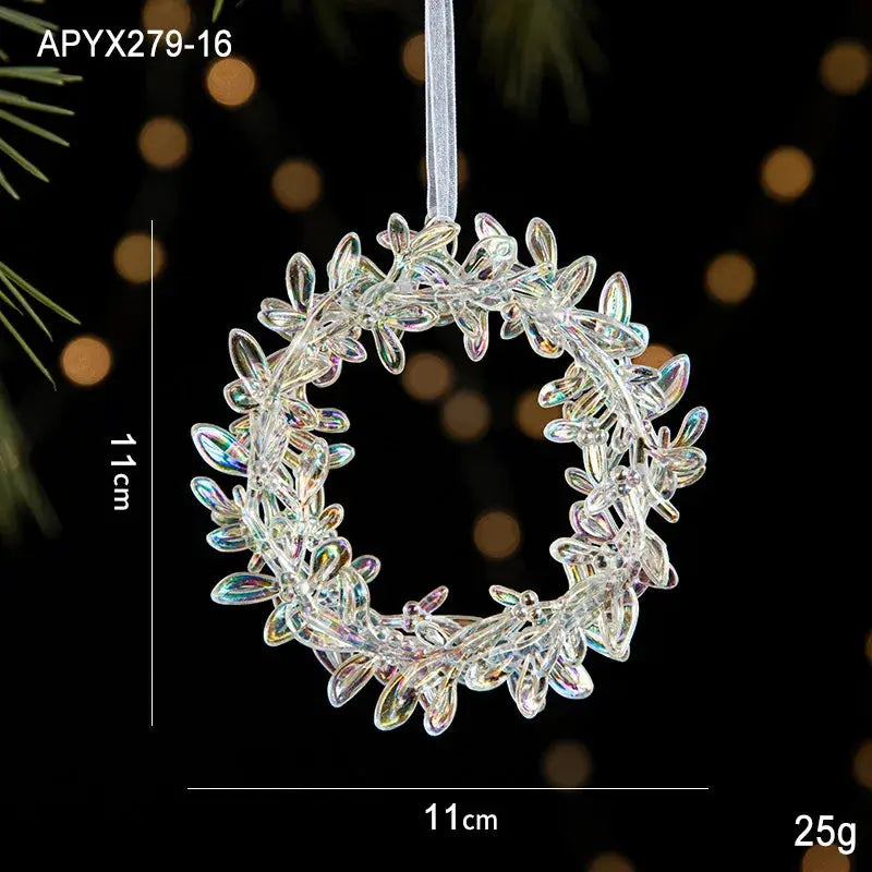 Christmas Decoration Crystal Acrylic Snowflake Reindeer Christmas Tree Hanging Pendant Christmas Atmosphere Home Decoration EnjoyingLeb Online