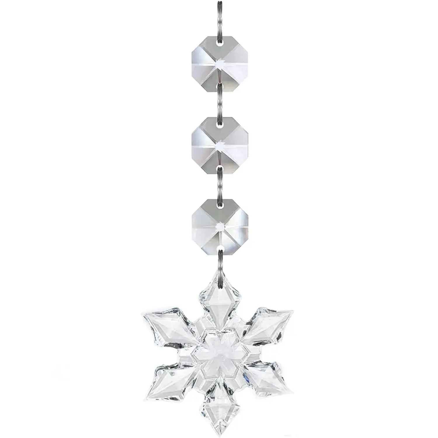 10/20/30 Pcs Snowflake Crystal Christmas Ornaments for Christmas Tree Decorations, Hanging Clear Acrylic Snowflake Ornaments EnjoyingLeb Online