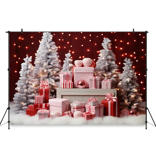 Christmas Red Candy Background For Photography Baby Xmas Tree Newborn Photo Backdrop Winter Girl Kid Birthday Party Decor Studio EnjoyingLeb Online