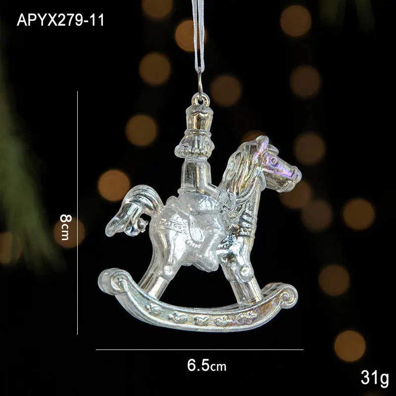 Christmas Decoration Crystal Acrylic Snowflake Reindeer Christmas Tree Hanging Pendant Christmas Atmosphere Home Decoration EnjoyingLeb Online