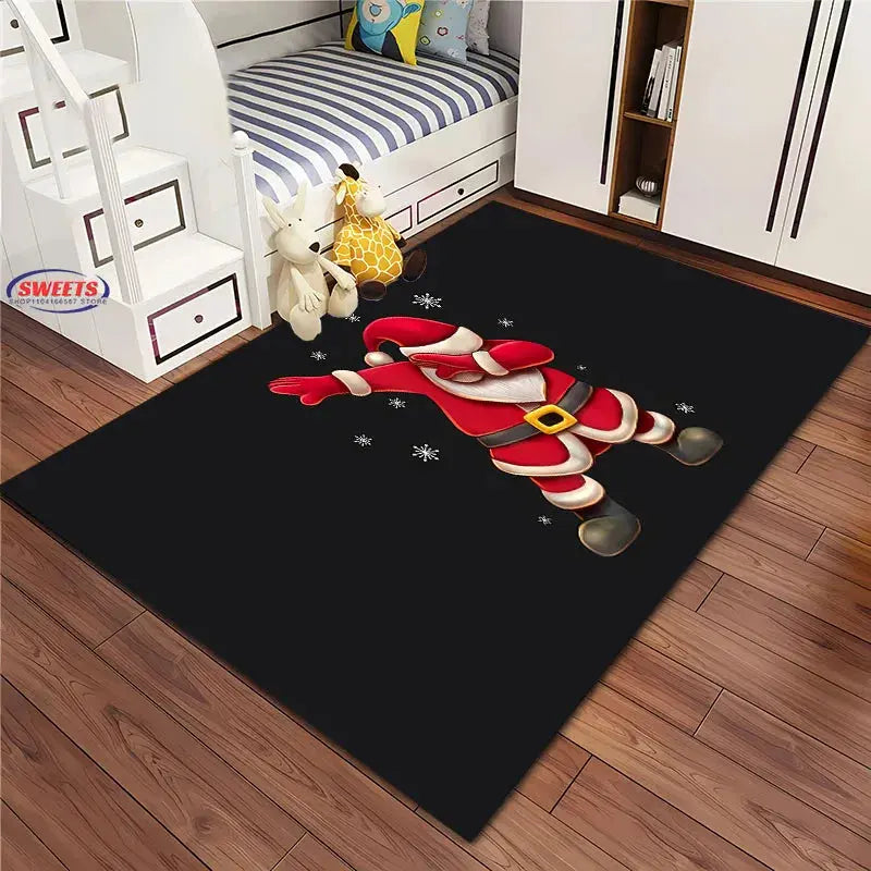 Christmas and Funny Santa Claus Cartoon Carpet, Living Room Bedroom Home Doormat Rug Kitchen Kids Bedroom Mat Christmas Presents EnjoyingLeb Online